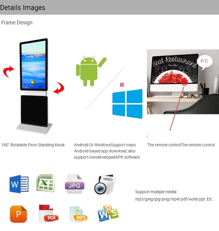 55 inch-Sàn-Chân đế-LCD-Xoay-Màn hình cảm ứng-Android-Máy tính bảng-Quảng cáo-Hiển thị-Kỹ thuật số-Biển báo-Kiosk.webp